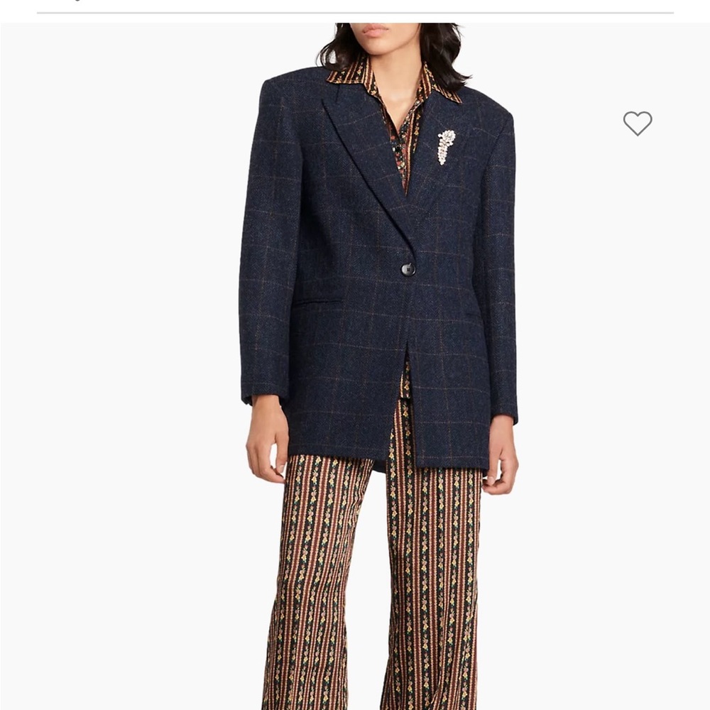 Sandro Alto Plaid wool blazer